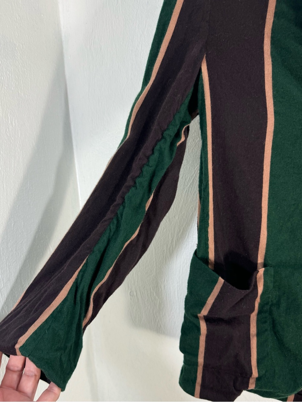 Vtg.Dries Van Noten Striped Blazer in Green, Purple & Cream.Size 38 - Picture 3 of 9